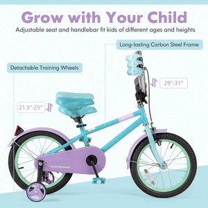 Kids Bike with Adjustable Handlebar and Saddle Purple-16 Inches view 5