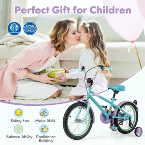 Kids Bike with Adjustable Handlebar and Saddle Purple-16 Inches view 8