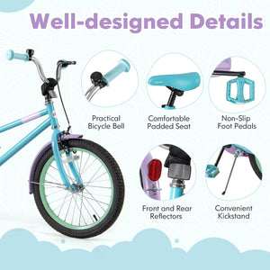 Kids Bike with Adjustable Handlebar and Saddle Purple-18 Inches view 7