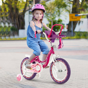16 Inch Kids Bike with Doll Seat and Removable Training Wheels-16 inches view 3
