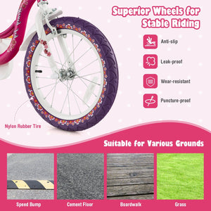 16 Inch Kids Bike with Doll Seat and Removable Training Wheels-16 inches view 8