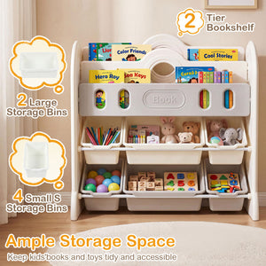 Kids Bookshelf and Toy Storage Organizer with 2 Front-Facing Racks view 7