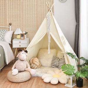 Foldable Kids Canvas Teepee Play Tent view 3