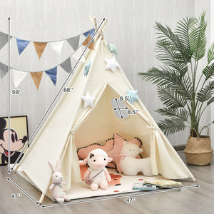Foldable Kids Canvas Teepee Play Tent view 5