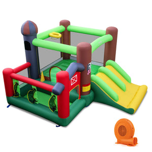 Kids Castle Slide Bouncer with 750W Blower and Dual Slides view 3