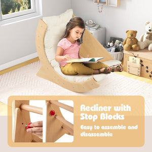 Kids Climbing Arch with Cushion Montessori Arch Climber/Rocker for Toddlers-Beige view 8