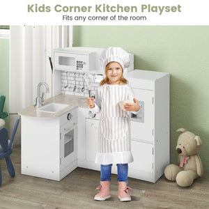 Kids Kitchen Playset Conor Kitchen Toy with Realistic Microwave and Oven Stove-Black & White view 5
