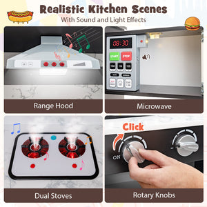 Kids Corner Pretend Kitchen Playset with Separated Washing Basin-Coffee view 6