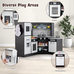 Kids Corner Pretend Kitchen Playset with Separated Washing Basin-Coffee view 7