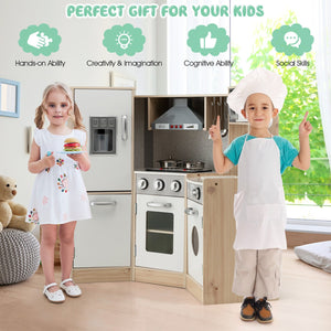 Kids Corner Wooden Kitchen Playset with Cookware Accessories view 3