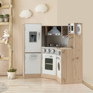 Kids Corner Wooden Kitchen Playset with Cookware Accessories view 6
