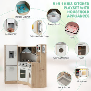Kids Corner Wooden Kitchen Playset with Cookware Accessories view 8