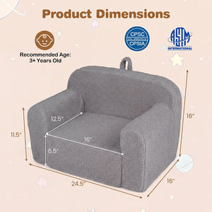 Kids Couch Portable Toddler Sofa with Anti-slip Base-Gray view 4