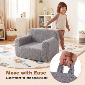 Kids Couch Portable Toddler Sofa with Anti-slip Base-Gray view 7