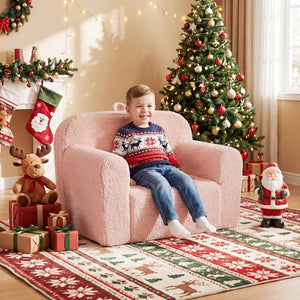 Kids Couch Portable Toddler Sofa with Anti-slip Base-Pink view 2