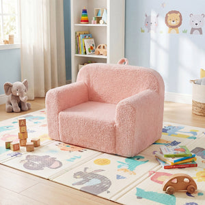 Kids Couch Portable Toddler Sofa with Anti-slip Base-Pink view 3