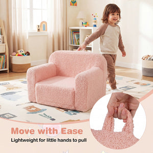 Kids Couch Portable Toddler Sofa with Anti-slip Base-Pink view 7