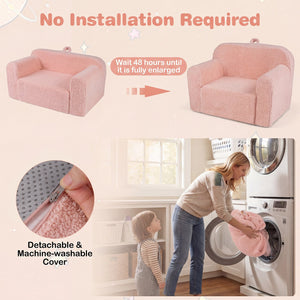 Kids Couch Portable Toddler Sofa with Anti-slip Base-Pink view 8
