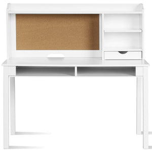 Kids Desk and Chair Set Study Writing Desk with Hutch and Bookshelves-White view 7