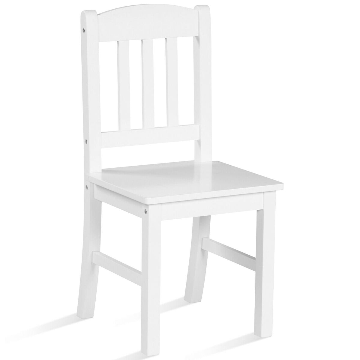 Kids Desk and Chair Set Study Writing Desk with Hutch and Bookshelves-White view 9