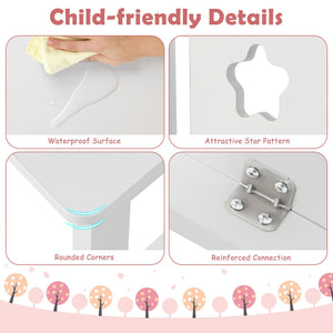 Kids Desk and Chair Set with Hutch and Bulletin Board for 3+ Kids-White view 9