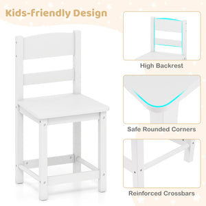Kids Desk and Chair Set with Hutch Bulletin Board and Drawers-White view 7