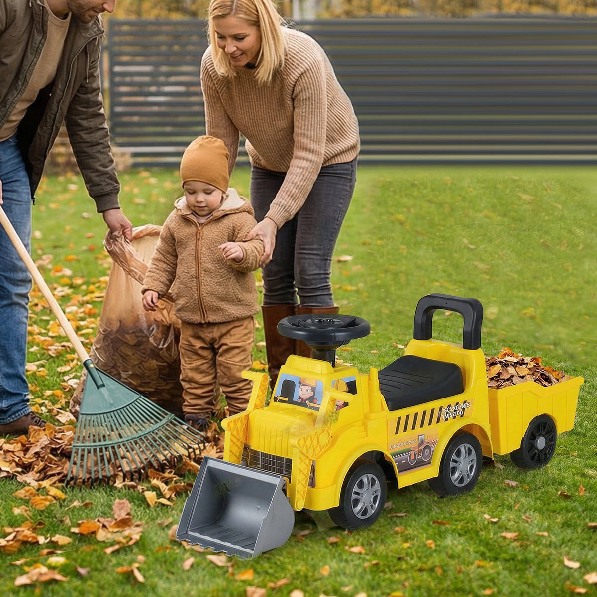 Kids Digger Ride on Truck with Shovel and Under-Seat Compartment view 3