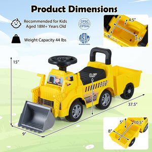 Kids Digger Ride on Truck with Shovel and Under-Seat Compartment view 5