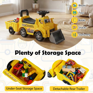 Kids Digger Ride on Truck with Shovel and Under-Seat Compartment view 6