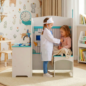 Kids Doctor Play Set with Adjustable Height Bar-Blue view 3