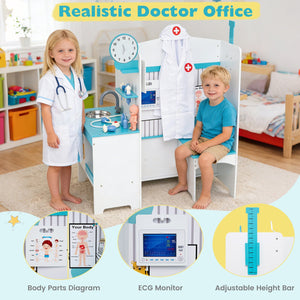 Kids Doctor Play Set with Adjustable Height Bar-Blue view 7