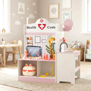 Kids Doctor Play Set with Adjustable Height Bar-Pink view 6
