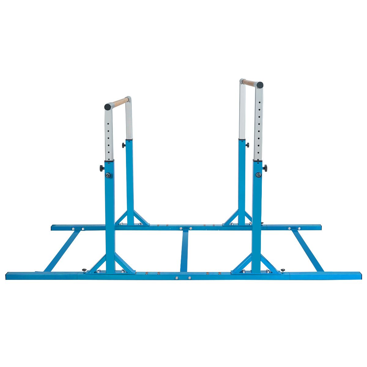 Kids Double Horizontal Bars Gymnastic Training Parallel Bars Adjustable-Blue view 4