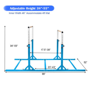 Kids Double Horizontal Bars Gymnastic Training Parallel Bars Adjustable-Blue view 5
