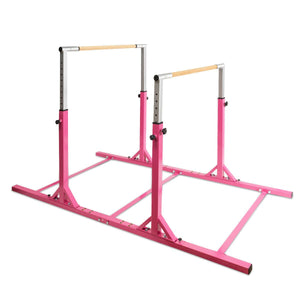 Kids Double Horizontal Bars Gymnastic Training Parallel Bars Adjustable-Pink view 8