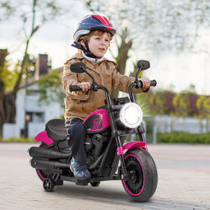 Kids Electric Motorcycle with Training Wheels and LED Headlights-Pink view 2