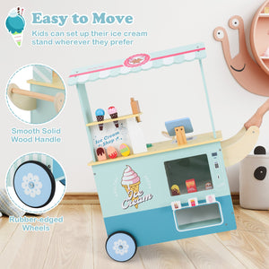 Kids Ice Cream Truck Pretend Play Set for Toddlers with Vending Machine-Green view 9
