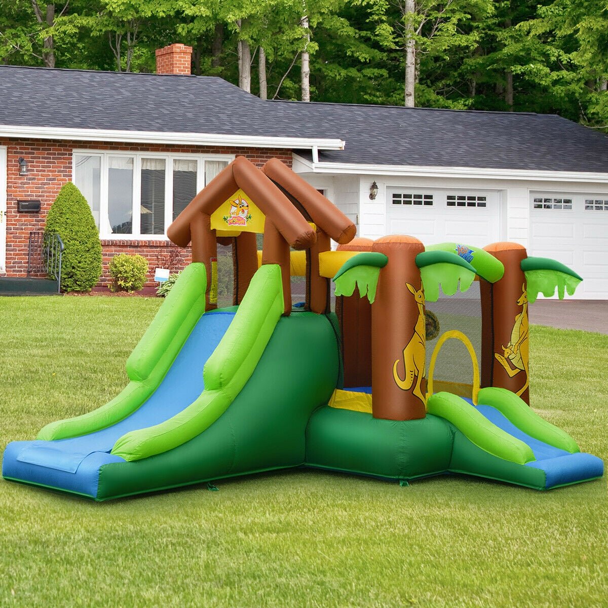 Kids Inflatable Jungle Bounce House Castle including Bag without Blower view 2