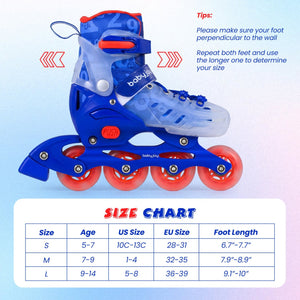 Kids Inline Skates with Light Up Wheels for Beginners Ages 9-14-Blue view 5