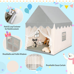 Kids Large Play Castle Fairy Tent with Mat-Beige view 6