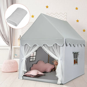 Kids Large Play Castle Fairy Tent with Mat-Gray view 3