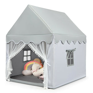 Kids Large Play Castle Fairy Tent with Mat-Gray view 6