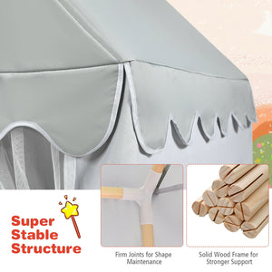 Kids Large Play Castle Fairy Tent with Mat-Gray view 9