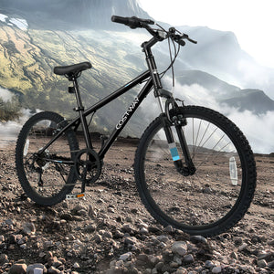 Kids Mountain Bike 20 24 Inch Child Bicycle for Boys Girls Aged 8+ Years Old Black-24 Inch view 3