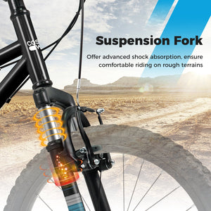 Kids Mountain Bike 20 24 Inch Child Bicycle for Boys Girls Aged 8+ Years Old Black-24 Inch view 6