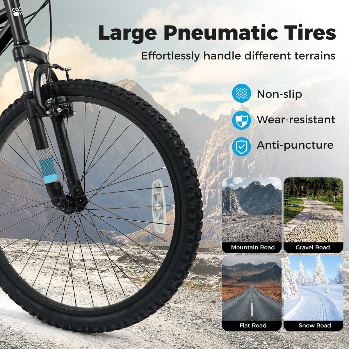 Kids Mountain Bike 20 24 Inch Child Bicycle for Boys Girls Aged 8+ Years Old Black-24 Inch view 9