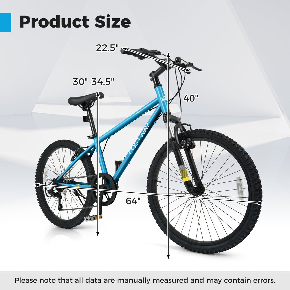 Kids Mountain Bike 20 24 Inch Child Bicycle for Boys Girls Aged 8+ Years Old Blue-24 Inch view 4
