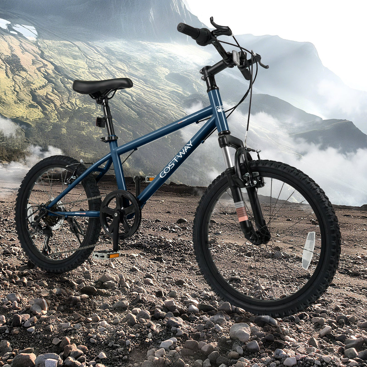 Kids Mountain Bike 20 24 Inch Child Bicycle for Boys Girls Aged 8+ Years Old Navy-20 Inch view 3