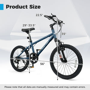 Kids Mountain Bike 20 24 Inch Child Bicycle for Boys Girls Aged 8+ Years Old Navy-20 Inch view 4
