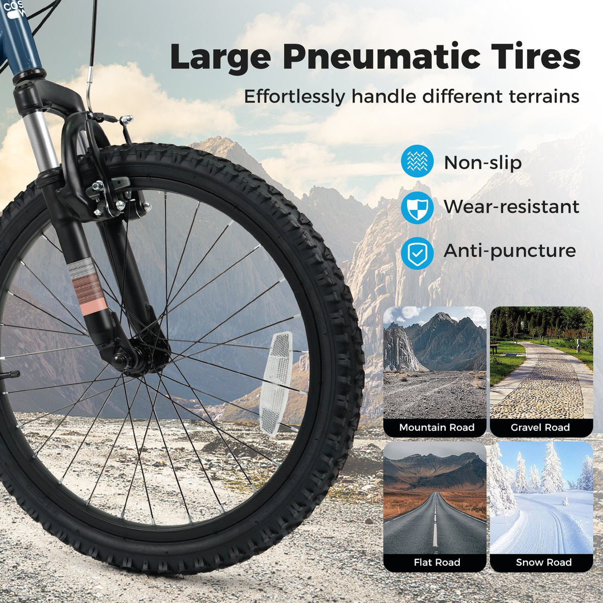 Kids Mountain Bike 20 24 Inch Child Bicycle for Boys Girls Aged 8+ Years Old Navy-20 Inch view 9